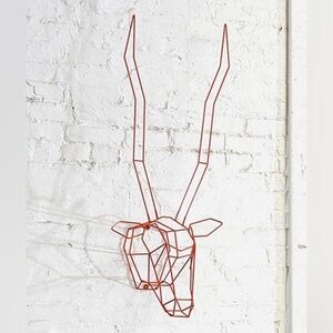Bend Goods ‘Gazelle’ wire animal head designer sculpture in Maroon (custom)